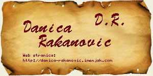 Danica Rakanović vizit kartica
